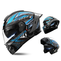 Casque de moto modulaire à visière rabattable, double visière, en ABS, intégral, personnalisable OEM pour la course