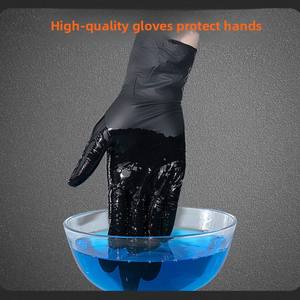Высокоэластичные черные одноразовые перчатки, одноразовые нитриловые перчатки, одноразовые защитные перчатки - Product Image 5