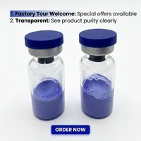 Poudre lyophilisée de cuivre bleu de qualité cosmétique 99% Ghk-cu en provenance du Guangdong pour l'utilisation comme matière première cosmétique dans la réduction des rides et des ridules