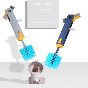 Wholesale 4 in 1 <b>Bottle</b> Cleaner <b>Brush</b> Multifunctional Cup Cleaning <b>Brushes</b> Water <b>Bottles</b> Clean Tool Mini Silicone U-shaped - Product Image 4