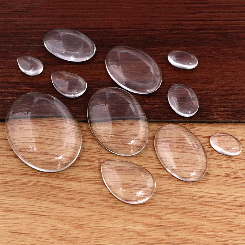 Transparent Glass Cabochons Drop OVAL Flatback Clear Domes for DIY Jewelry Making Findings 10x14mm 13x18mm 18x25mm 30x40mm