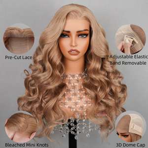 Sans colle Highlight 5x6/13*4 cheveux brésiliens Lace Front Long Body Wave perruque Honey Blonde Body Wave Lace Front perruque 13x4 P4/27 - Product Image 2