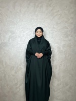 LM001 Jilbab en satin une pièce avec niqab intégré, taille unique, Abaya musulmane, Robe de prière, Robe de modestie élégante et discrète