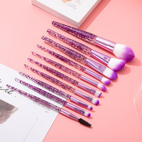 Ensemble de 10 pinceaux de maquillage professionnels avec des poils synthétiques doux pour le fond de teint, la poudre, le correcteur, le blush et les fards à paupières
