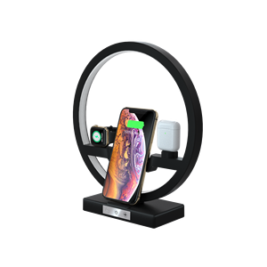 QI inalámbrico cargador de 30W rápido estación de carga con luz para el reloj de Apple <span class=keywords><strong>Airpods</strong></span> <span class=keywords><strong>iPhone</strong></span> <span class=keywords><strong>11</strong></span>/11pro/ 11pro. - Product Image 1