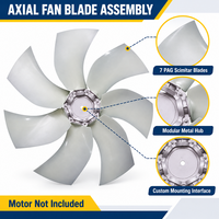 Lame de ventilateur axial à faible bruit pour bulldozer, chargeuse et niveleuse, 7 pales PAG en fibre de verre renforcée, à angle réglable, pour véhicule d'ingénierie