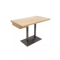 Table à manger carrée moderne en bois massif avec piétement en fer, hauteur 75 cm, capacité 2-4 personnes, pour café, restaurant et maison