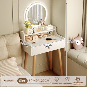 Bureau vanité moderne en bois miroir LED tiroirs de rangement réglables <span class=keywords><strong>tabouret</strong></span> <span class=keywords><strong>pour</strong></span> salle de bain chambre <span class=keywords><strong>coiffeuse</strong></span> maison hôtel vente en gros - Product Image 5