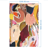 Peinture à l'huile abstraite professionnelle peinte à la main, aux formes organiques colorées et vives, qualité galerie, sur toile, pour hall d'entrée