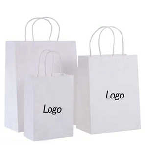 Sacs de shopping en papier kraft biodégradable avec logo personnalisé, sacs cadeaux écologiques marron, emballage recyclable - Product Image 6