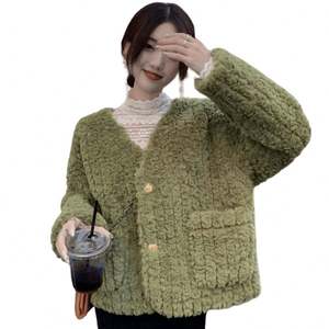 Faux Lamb's Wool Fur Mujer Engrosada Nuevo abrigo de viento Párrafo joven Peludo Fluffy Top Ropa de invierno - Product Image 3