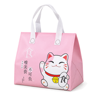 Sac isotherme non tissé pour plats à emporter avec doublure en aluminium, impression personnalisée pour bento, déjeuner, collations, livraison de restaurant