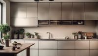 Haut de gamme italien Cusine peinture de luxe stratifié blanc complet moderne armoires de cuisine paquet plat