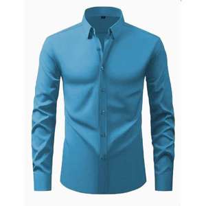 Chemise à manches longues unie pour homme, idéale pour <span class=keywords><strong>les</strong></span> mariages, <span class=keywords><strong>les</strong></span> mariés et <span class=keywords><strong>les</strong></span> témoins – Nouveauté transfrontalière - Product Image 4