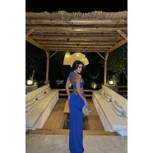 Robe de soirée pour femme Saks E, robe de bal ornée de strass, de paillettes et de perles, col cœur, longueur au sol, taille XL - Product Image 1