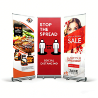 Support publicitaire en aluminium à base large, style professionnel, imprimé numériquement, pour la promotion, les expositions, les salons professionnels, les bannières publicitaires
