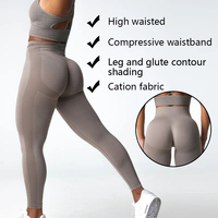 Ensemble de leggings de sport et yoga sans couture, taille haute, effet push-up fessier, personnalisable, neuf et de haute qualité