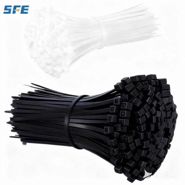 Pa66 Plastic Cable Ties Strap 100 mm 200 mm 250 mm 300 mm 350 mm 400 mm Self-Locking Nylon Black White Cable Zip Ties