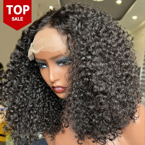 Perruques Courtes Bob Bouclées Kinky en Cheveux Humains, Perruques Frontales en Dentelle HD Sans Colle, Perruques Pixie Cut en Cheveux Humains pour Femmes Noires - Product Image 2