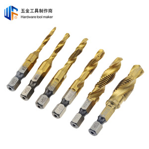 Pengpeng Spiral Flute <b>Tap</b> M3 M4 M5 M6 <b>M8</b> M10 Titanium Coated Hex Shank Right Hand Machine <b>Taps</b> Set - Product Image 2