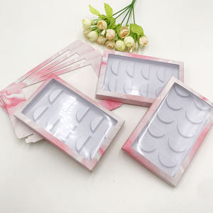 在庫あり 5ペア用まつげパッケージ ピンクマーブルまつげボックス 5D 3D 25MM 20MM 30MM ミンクまつげ用 ホワイトトレイ付き カスタムロゴ対応 - Product Image 2