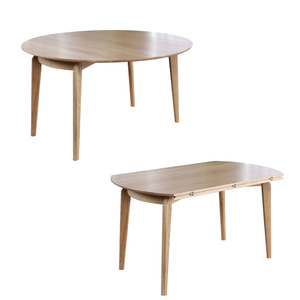 North European Solid <b>Wood</b> <b>Extendable</b> Oval <b>Dining</b> <b>Table</b> Cherry <b>Wood</b> Color For <b>Dining</b> Room - Product Image 5
