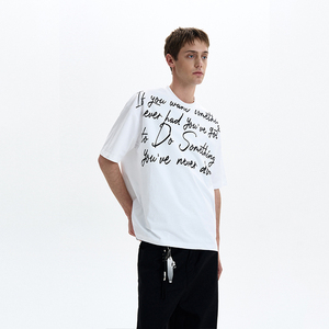 Camiseta de Hombre de Alta Calidad, 200 Gsm, Corte Cuadrado, Estampado Personalizado, Cuello Redondo, Talla Grande, Informal, Algodón Pesado, Poliéster, Antiarrugas - Product Image 3