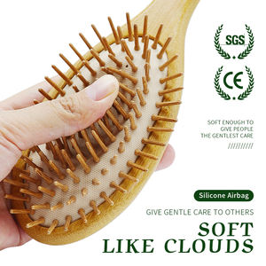 Cepillo para el Cabello de Madera BOOMHOME, Cepillo de Bambú Cuadrado Ovalado Personalizado, Cepillo de Paleta con Cerdas, Peine para el Cabello, Masajeador de Cuero Cabelludo para Mujeres y Hombres, Cepillo para el Cabello de Bambú - Product Image 3