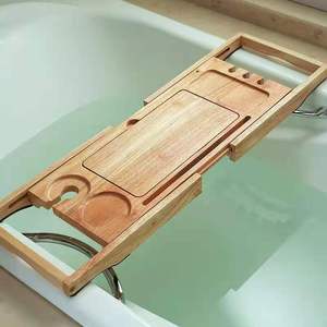 Premium bañera bandeja de baño de bambú Caddy bandeja de bañera de baño accesorios - Product Image 3