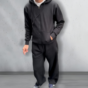 Manufacturer Custom Heavy Weight Sweatpants and Hoodie Set Boxy Oversized Two Piece <b>Zip</b> up Hoodie Joggers Sets for Men - Product Image 4