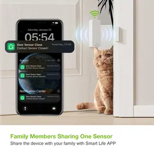 Sensor de alarme de porta com wi-fi, detector inteligente para portas fechadas e abertas, aplicativo inteligente para viagem, compatível com Google Home, Gosund Tuya