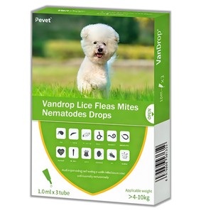 Gouttes contre les puces, les tiques, les acariens et les nématodes, protection mensuelle douce, sans danger pendant la grossesse et la lactation, savoureuses pour les chiens à usage domestique de 4 à 10 kg - Product Image 1