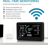Contrôleur IoT pour système CVC, moniteur IAQ intelligent, détecteur de qualité de l'air 6 en 1, capteur de CO2, PM2.5, TVOC, température et humidité relative avec enregistrement des données via application