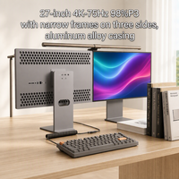 Nouvel écran 27 pouces, résolution 3840x2160, 75 Hz, 300 nits, 100 % sRGB, coque en alliage d'aluminium avec bords fins sur trois côtés