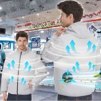 Gilet de climatisation USB respirant pour l'été, unisexe, à manches longues, avec logo frontal, confortable, imprimé numériquement