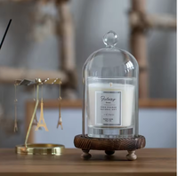 Dômes en verre transparent soufflé à la main avec base pour cadeau de mariage Cloche en verre moyen décoration de maison dôme en verre