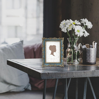 Cadre photo vintage antique de 4x6 pouces, élégant motif de vigne dorée, cadre photo mural de table, affichage avant en verre créatif