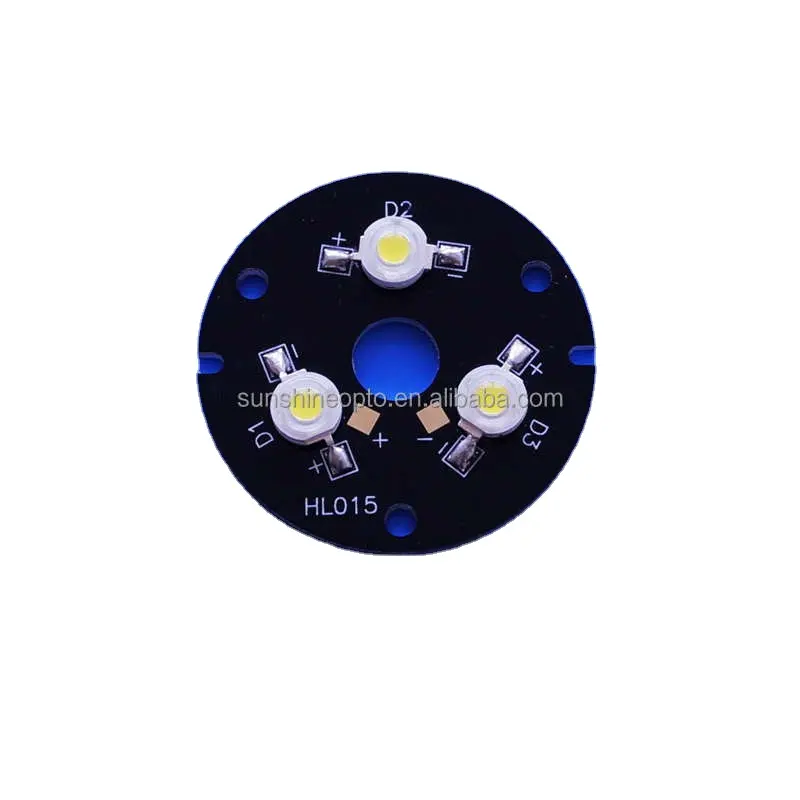 3 IN 1 Board 3x1w 3x3w Aluminum PCB board customized for 3 LED LENS