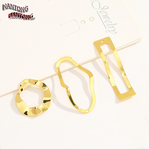 Pendentif Géométrique Irrégulier Nantong en Cuivre Plaqué Or 18K, Breloques DIY pour Boucles d'Oreilles, Unisexe, Usage Quotidien - Product Image 2