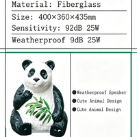 Haut-parleur d'extérieur en forme de panda mignon, résistant aux intempéries, audio décoratif pour aménagement paysager 25W pour jardin et hôtel