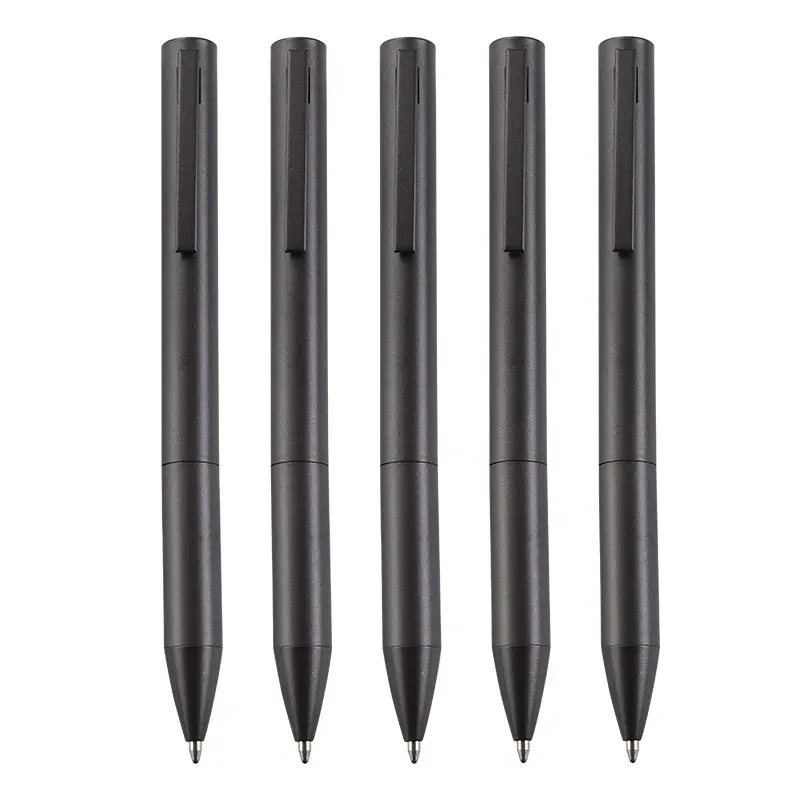 Tüm mat siyah metal tükenmez kalem iş hediye için özel logo ile promosyon özelleştirilmiş lüks tükenmez