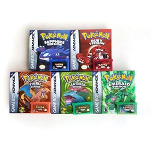 Emerald Leaf Green Fire Red Ruby Sapphire Holographic Metallic Foil Finish <b>Game</b> Cartridge Manual Box for Gba Gameboy - Product Image 1