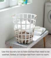Panier à linge rond Tosca pour la maison, 18 pouces - Acier - 10,5 gallons (40 litres)
