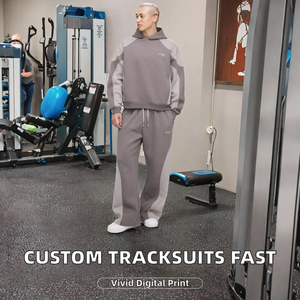 Fabricante de Chándales, Proveedor OEM, Venta al por Mayor, Chándal Deportivo Informal Reversible de Forro Polar para Hombre, Otoño, Sudadera con Capucha y Pantalones Jogger, 100% - Product Image 2