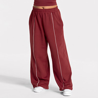 TEVE Cross-Border Yoga-Hose aus Spandex/Baumwolle, locker geschnitten, modisch, bequem, lässig, gerade geschnittene, weite Beine, elastischer hoher Bund, Frühling