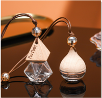 Diffuseur de parfum de voiture en verre transparent de luxe Offre Spéciale 6ml 8ml 9ml 10ml désodorisant avec bouchon en liège et couvercle en bois de luxe