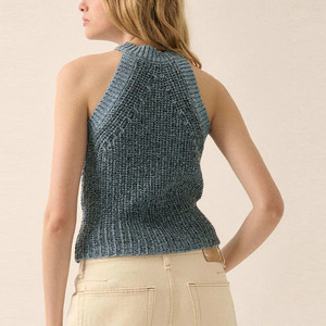 Top Halter <span class=keywords><strong>de</strong></span> Punto Teñido Bohemio para Mujer, Top Corto sin Espalda para Festival <span class=keywords><strong>de</strong></span> <span class=keywords><strong>Verano</strong></span>, Camisola sin Mangas Estilo Y2K Casual para Vacaciones - Product Image 3