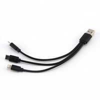 Câble répartiteur USB A vers 3 Type-C de 20 cm, PVC, 3-en-1, charge rapide et synchronisation des données, cordon multi-prises 3 en 1 Type-C USB