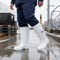 Bottes de sécurité en PVC blanc MaxiTough, à embout d'acier, imperméables, antidérapantes, chaussures de protection pour la construction et l'usine