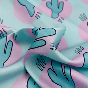 Ширина 150 см полиэстер цифровая печать эластичная атласная ткань Шелковый шарф ткань для пижамы платье - Product Image 4